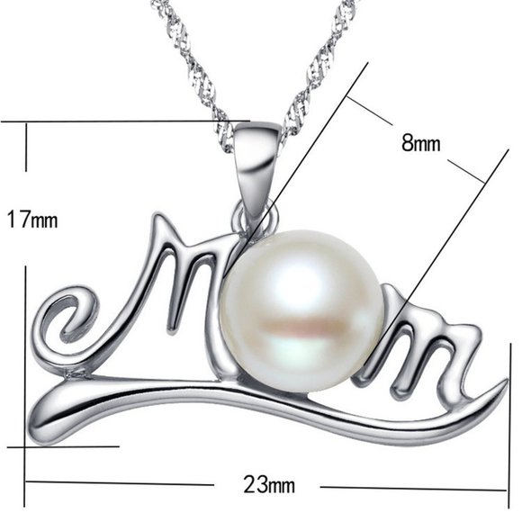 💥 Beautiful Letter Dainty Pearl Charm Pearl Mom Necklace for Women, EVGG1012 - Picture 5 of 5
